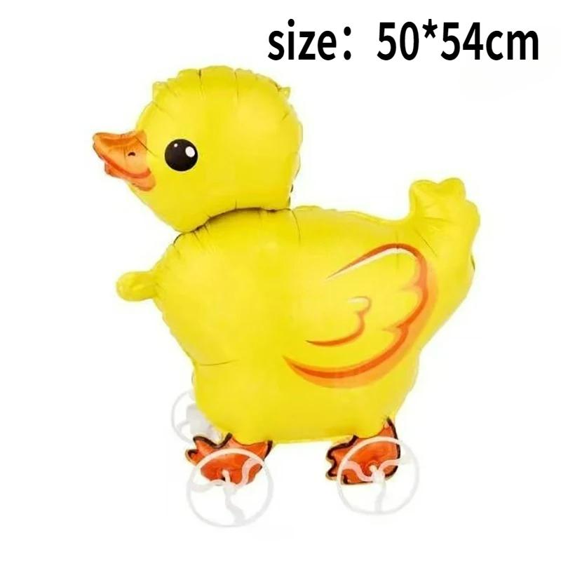 4D Dinosaur Dog Cat Standing Foil Balloons Animals Walking Balloon with Wheel for Kids Birthday Party Decoration Baby Shower