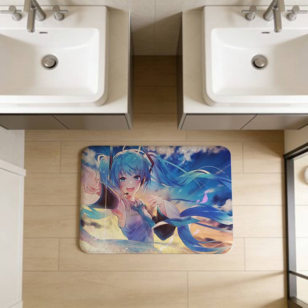 Music H-Hatsune Girl M-Mikues Room Mats Retro Multiple Choice Living Room Kitchen Rug Non-Slip Welcome Rug