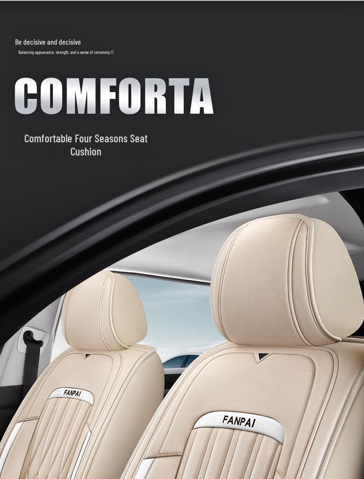 All-Season Universal 5-Seater Non-Slip Wear-Resistant Leather Car Seat Cushion