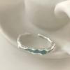 2023 Mint Green Oil Drop 925 Sterling Silver Korean Style Joint Ring for Women
