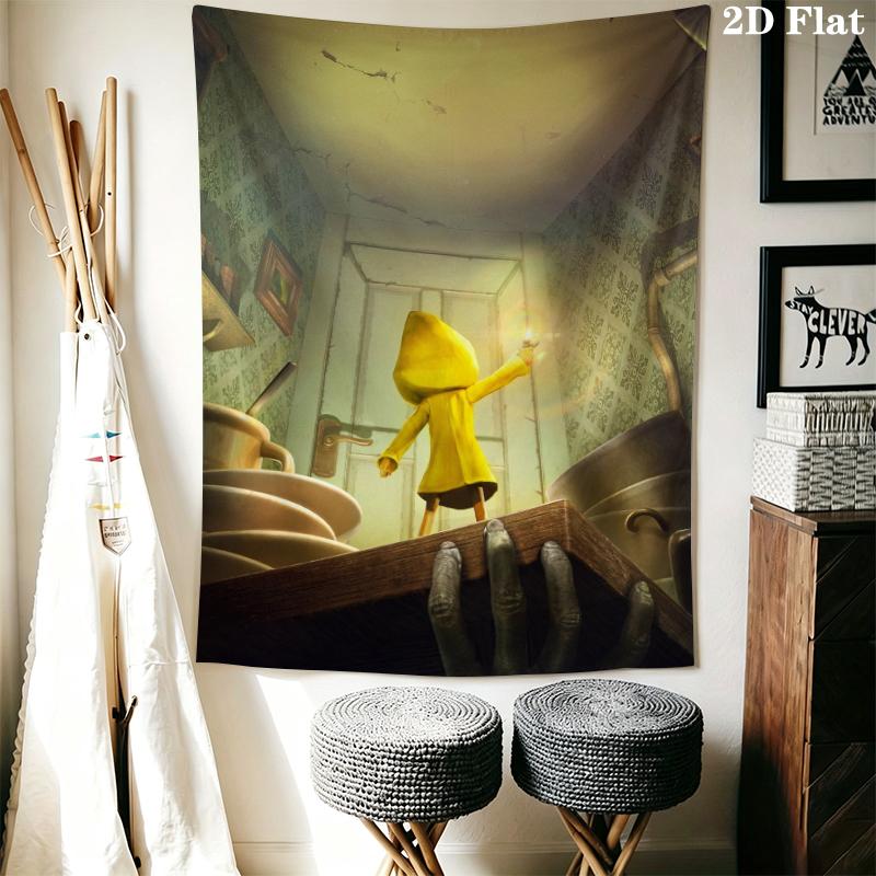 Little Nightmares Arazzo da Parete Estetico Appeso a Parete Coperta in Tessuto Stampato Arazzi Decorativi per Camera da Letto Soggiorno Arredamento per la Casa
