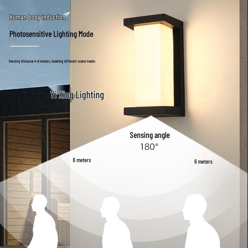 Super Bright LED Waterproof Outdoor Wall Light with Sensor for Garden, Hotel, Courtyard, Villa, or Balcony