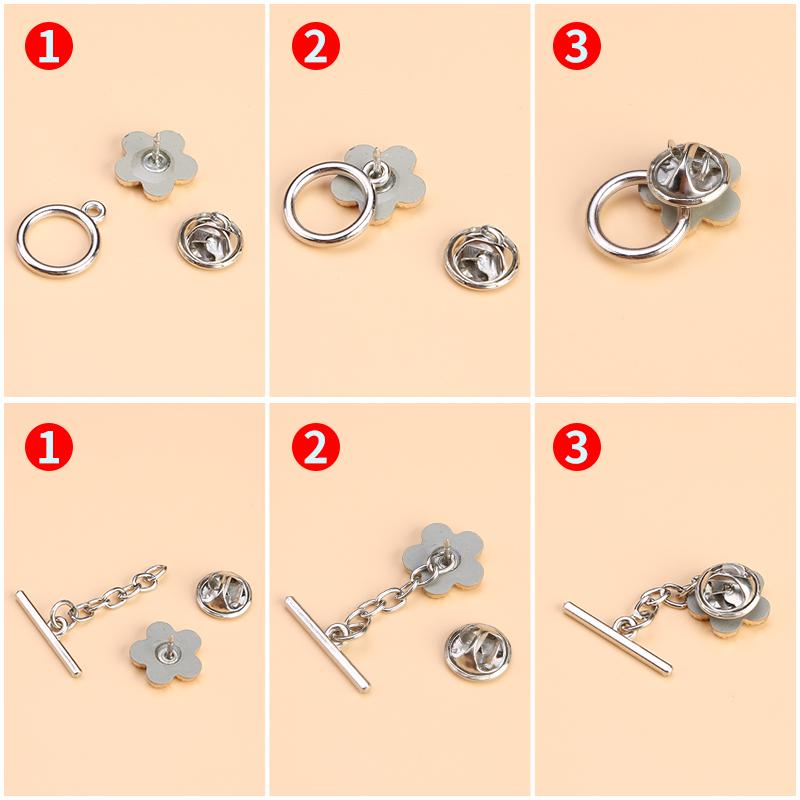 5 Sets Metal OT Button Up Clothes With No Sewing, Mother Button Up, Coat, Sweater, Cardigan, Women's Decorative Brooch Button