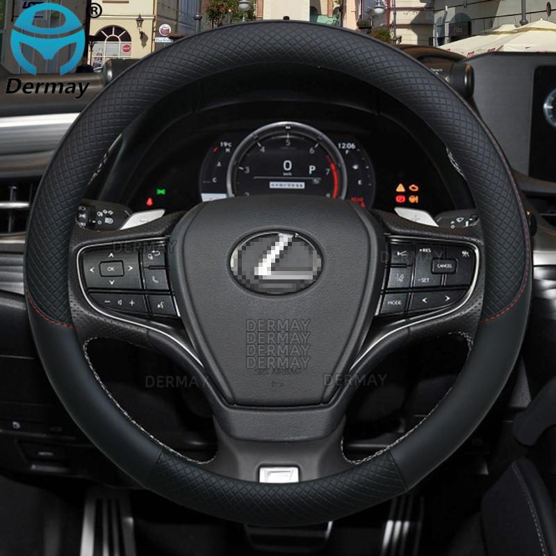 

for Lexus is250 RX350 is350 GX460 is300 ES350 RC CT200h 100% DERMAY Brand Car Steering Wheel Cover PU Leather Auto Accessories чёрный