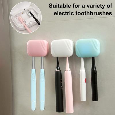 Portacepillos de dientes Esterilizador UV Sin perforaciones Montaje en pared Antideslizante Recargable por USB Estuche limpiador de cepillos de dientes para viajes en casa para todos los cepillos de dientes eléctricos y manuales