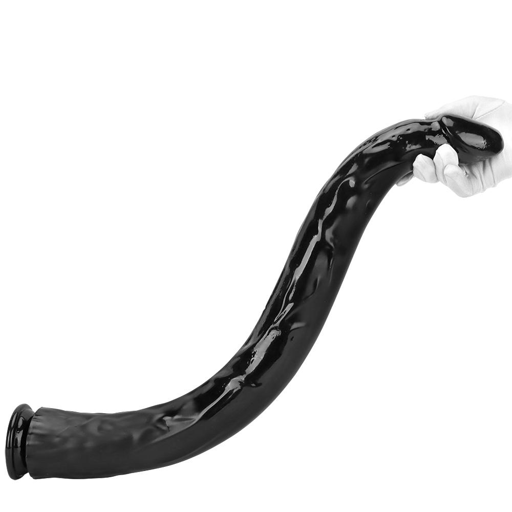 Schwarzer übergroßer Analstreifen, Analplug, Dildo, Masturbator, Sexspielzeug, realistischer Penis, Umschnalldildo, großer Schwanz, PVC, Fisting, BDSM