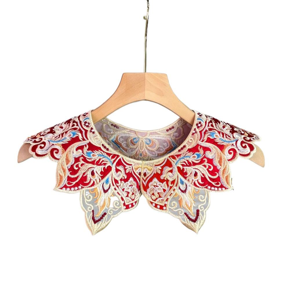 Elegant Lace Shawl Embroidery Design Detachable Collar Unique False Collar  Cultural Wear