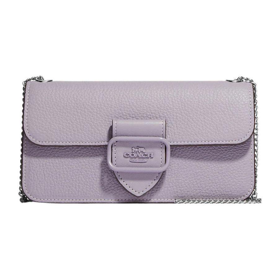 

Coach Morgan 20 Solid Color Logo Flap Snap Pebble Leather Baguette Shoulder Crossbody Bag Women bags Lavender CJ687-SVM4 Basic Set (Bag+Dust Bag)
