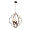 Rustic Farmhouse Metal Chandelier Lighting Distressed Wood Ceiling Light Fixture Kitchen Entryway Foyer -4 Lights