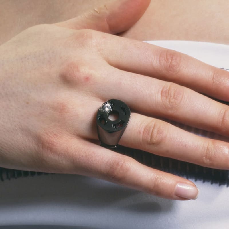 SENTIMENTS NO.309 [BLACK] ROUND METEOR RING