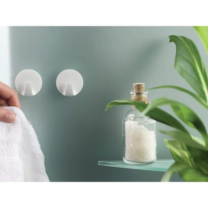 Tesa 575770000101 Powerstrips Crochets, Petit, Autocollant, Circulaire, Blanc - 57577-00001-01