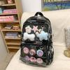 Schoolbag New Transparent Backpack Lightweight and Simple Junior High School Student Schoolbag Japanese Leisure Large Capacity Cute Pain Bag