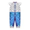 Baby Girls Color Block Alien Jumpsuit Cap Sleeve Zipper Back Metallic Romper Photography Cosplay Halloween