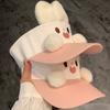 Long Brim Sun Hat for Adult Girl Rabbit Ear Visor Hat Sunshade Open Top Hat for Women Adjustable Beach Hat Foldable Cap