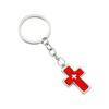 Contemporary Alloy Keychain Double Crucifix Design Stylish Decoration for Bags or Keyrings Versatile Everyday Carry
