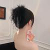 Black Feather Tassel 13Cm Claw Clip Women Hair Accessories For The Back Of The Head