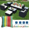 45x45cm Outdoor Waterproof Square Cushion Colorful Stripe Printed Throw Pillow With Core For Garden Sofa Terrace Bench Decor