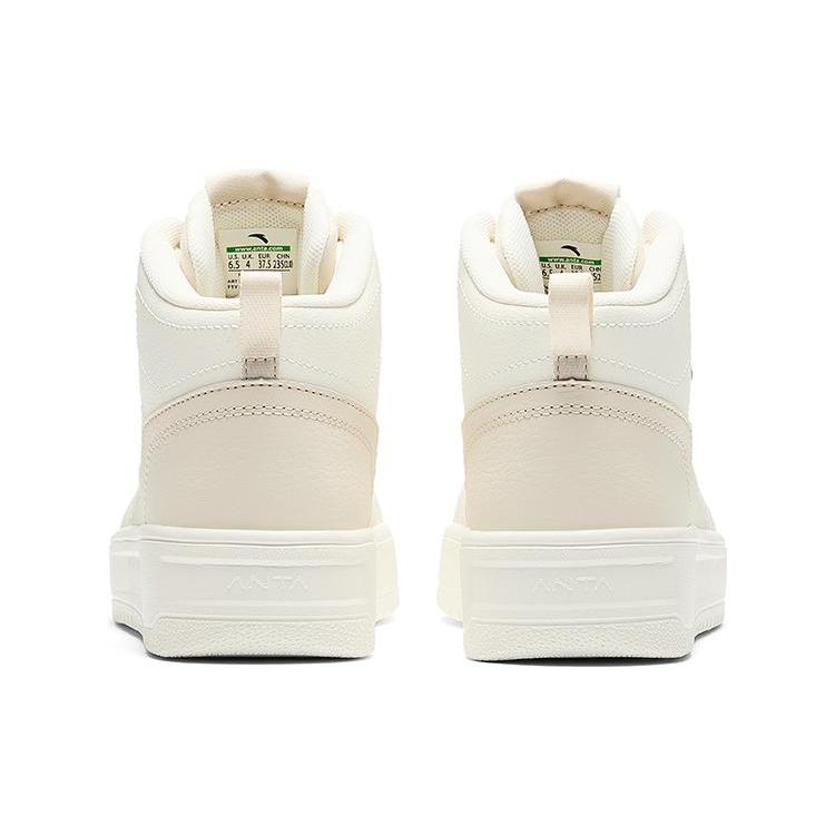 New Anta Durable Breathable High Top Skateboard Shoes Women's White 922348002Q-4