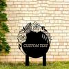 **Metal Garden Stake Yard Sign Personalized Gift**  **Metal Rose Garden Decor Custom Yard Art**