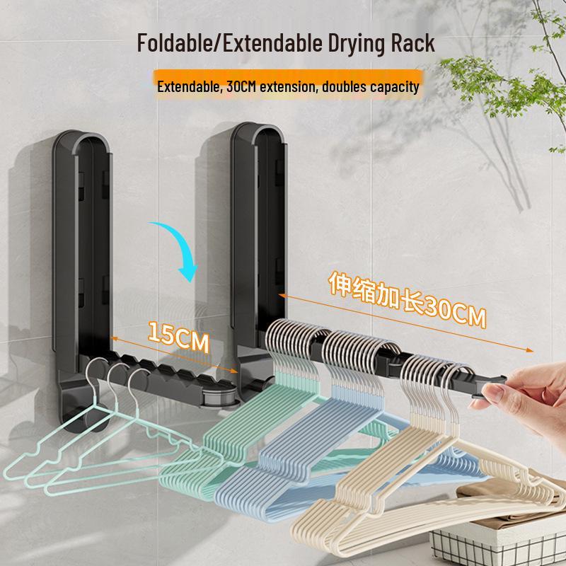 Retractable Wall-Mounted Clothes Drying Rack for Balcony