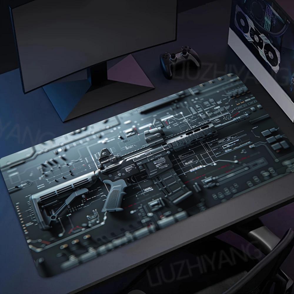 Cool Gun parts assembly Mouse Pad Office Large Desk Mat Computer Laptop Keyboard Pads Gaming Mousepad Non-Slip Cushion 900X400