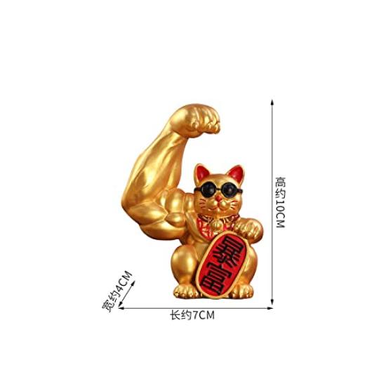Lucky Cat Figurine for Good Luck and Perfect for a Housewarming or Business Auspicious Gift for Bringing Good Palm-sized Fortune, Opening. Fortune.