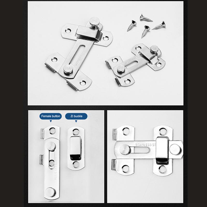 Thick Stainless Steel Flat Door Latch Pet Proof Anti-Rust Secure Closure with Mounting Screws for Dog Cat Room Door Use