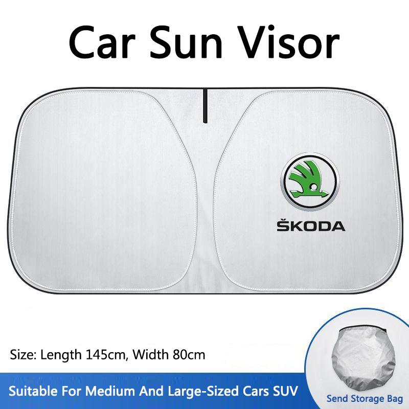 

Car Sticker 2025 New Car Folding Windshield Sunshade Cover Sun Window Protector For Skoda Octavia Fabia Rapid Superb Kodiaq Scal