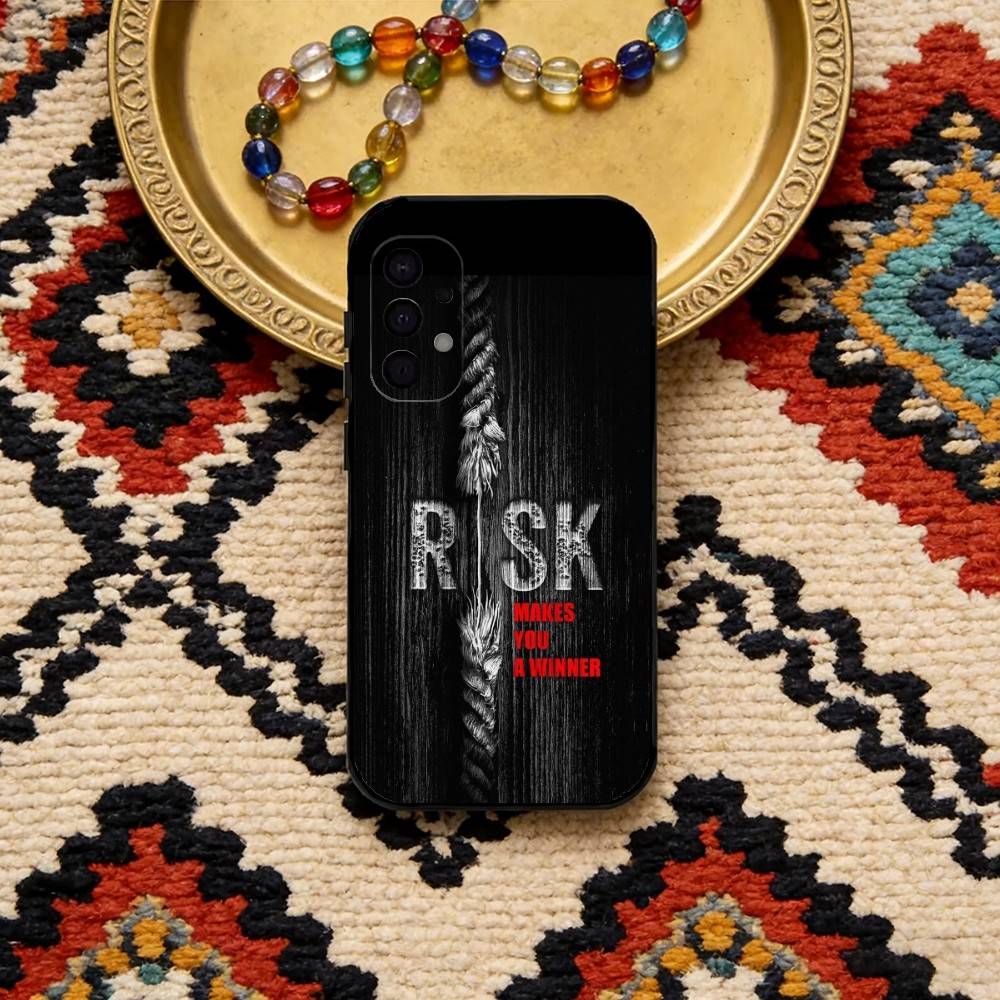 Day Trader Trading RISK RICH Phone Case For Samsung S25,24,23,22,30,21,10,9,Ultra,Plus,FE 5G Black Soft Case