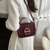 Fashion Faux Leather Flap Crossbody Bag for Women Solid Color Versatile Shoulder Messenger Bag for Outings Travel KTY