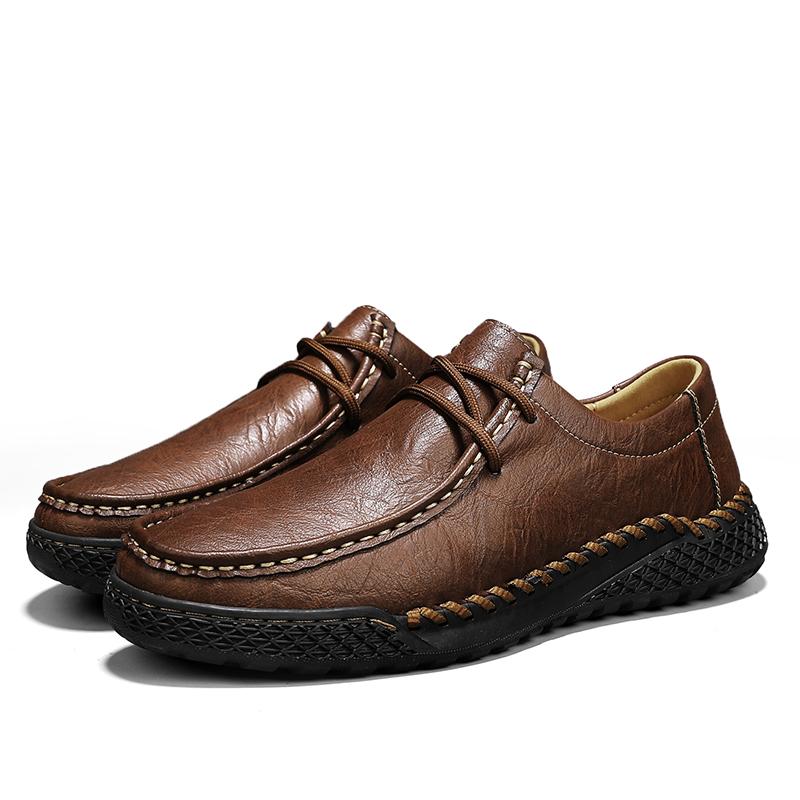 Fashion Genuine Leather Soft Casual Men Shoes Lightweight Leather Casual Shoes Men Loafers Comfy Moccasins All Match Driving Shoe