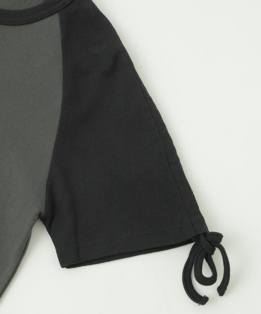 Casual Hibiscus Oval Logo Raglan Baby Tee In Charcoal X-girl