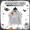 Glowing Ghost Goose Costume Halloween Porch Decoration, Hanging Spirit Yard Ornament for Spooky Party Outdoor Festival Dress-Up
