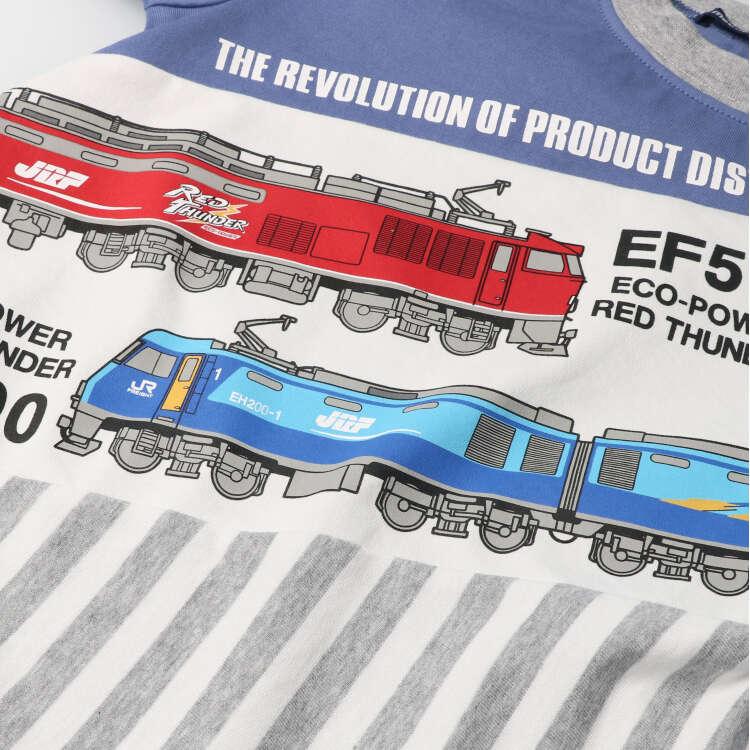 [Children's Clothing] Moujonjon (Moojeongjeong) JR Freight Train Striped Short Sleeve T-Shirt 90cm-130cm F30888