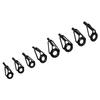 8/16/80 Pièces Guide de Pointe Noire pour Canne à Pêche Spinning Casting Construction Réparation Œillet Anneau de Ligne Cadre en Acier Inoxydable
