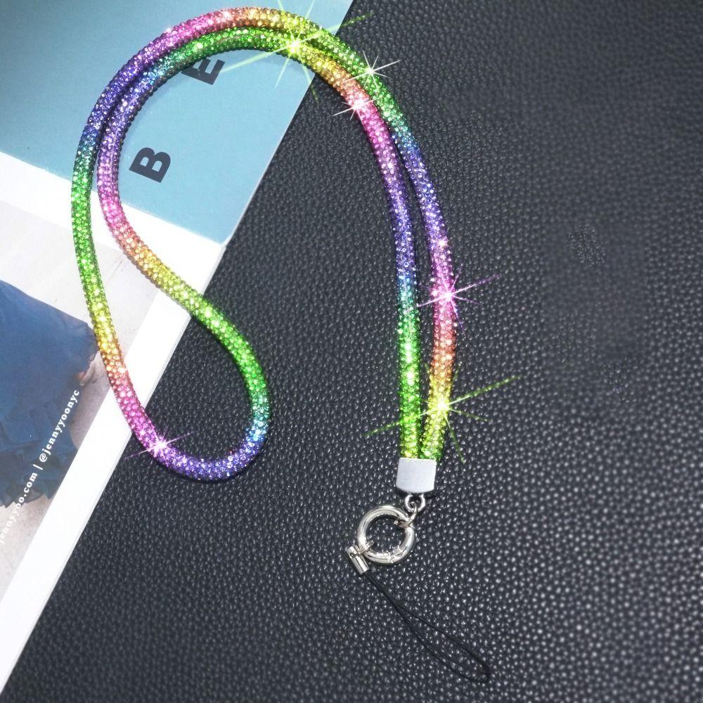 

Glitter Crystal Phone Rhinestone Lanyard Bright Bling Bling neck hanging chain Hanging Strap Phone Accessories