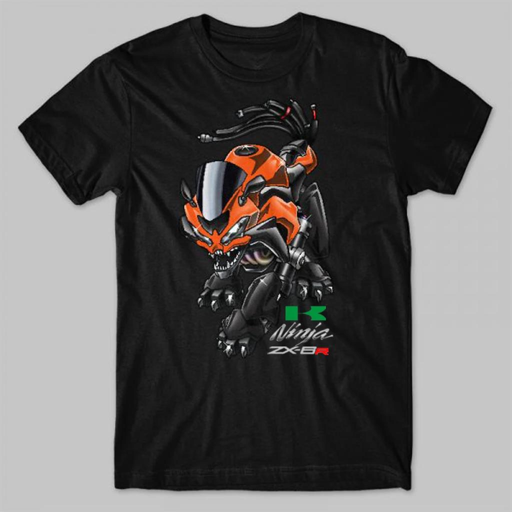 Classic Japanese Motorcycle Ninja ZX6R Wolf Inspiration TShirt 100 Cotton ONeck Short Sleeve Casual Mens Tshirt Size S3XL