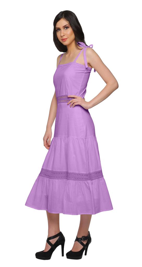 Moomaya Solider verstellbarer Schultergurt Damen Lässiges ärmelloses langes Kleid