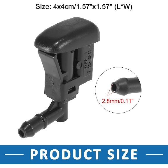 Windshield Washer Nozzle Kit 61667056732 Wiper Wash Spray Jet for BMW 323ti 1999-2000 Plastic (Set of 2)