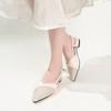 Women Sexy Chunky Heel Shoes Women Summer Pointed Toe Dress Slippers Designer  New Party Pumps Walking Femme Zapatos Slides
