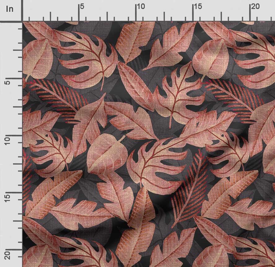 Soimoi Leaves Print,  Cotton Cambric, Quilting Fabric Sold by The Yard 42 Inch Wide, Medium Weight Cotton Fabric,