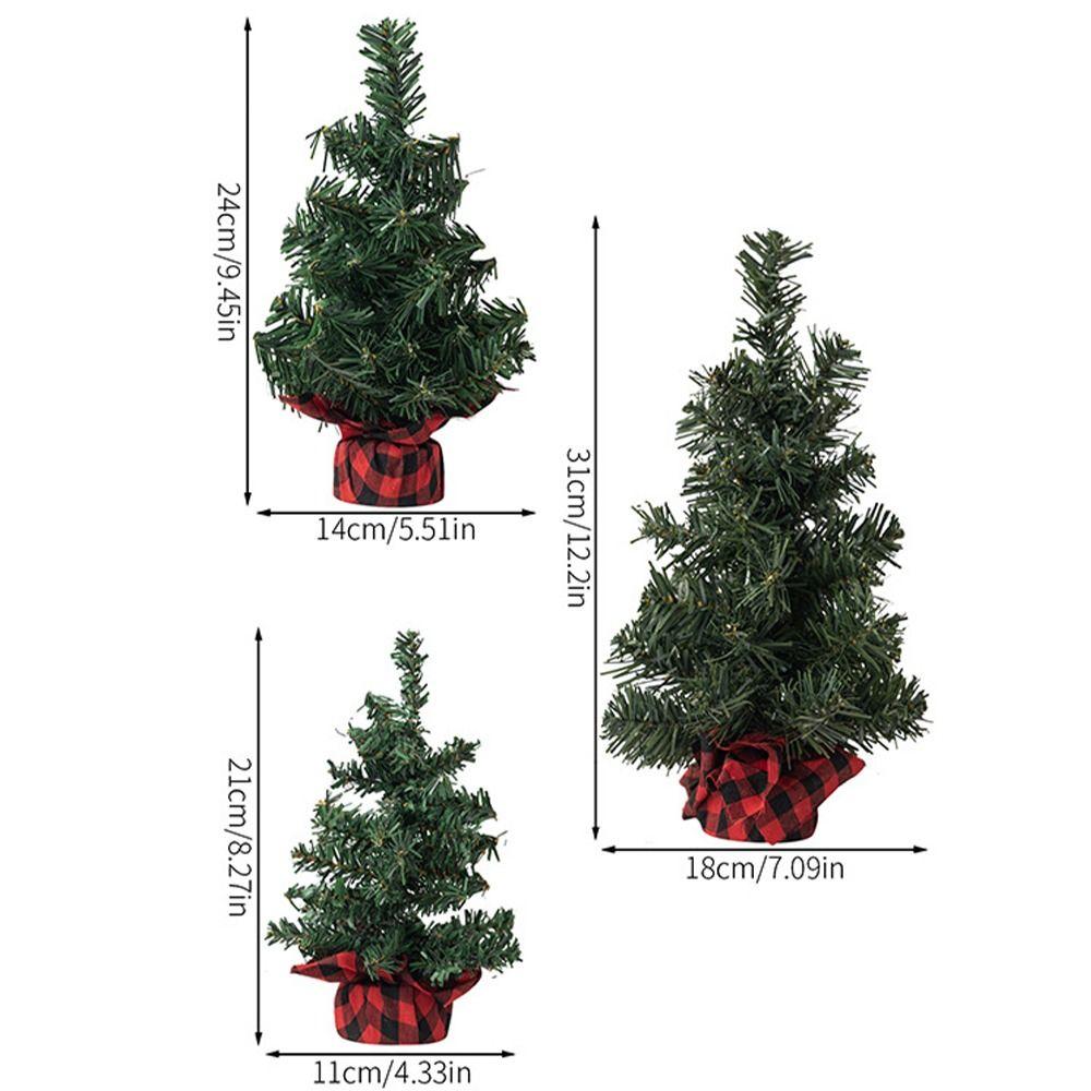 Plastic Small Christmas Tree Mini Artificial Xmas Pine Tree Christmas Tree Ornaments New Year Gift