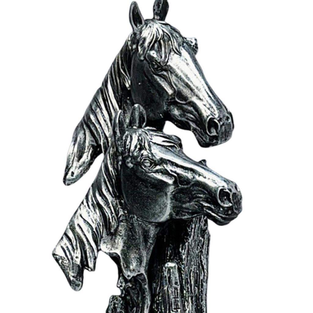 Horse Head Statue Animal Sculpture Tabletop Ornament Collectible Art Figurine