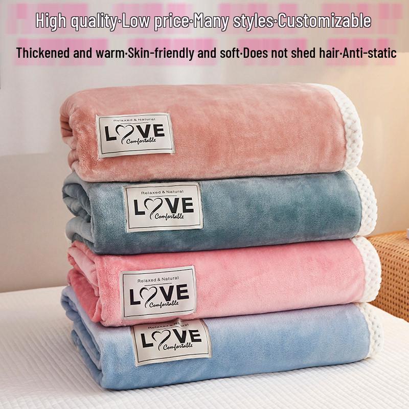 Thickened Flannel Blanket for Mother & Baby – Cozy Nap and Sofa Cover