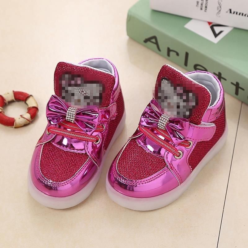 

New Autumn Light-Up Kids Shoes, Flashing Sneakers, Korean Style 30 рожевий червоний колір