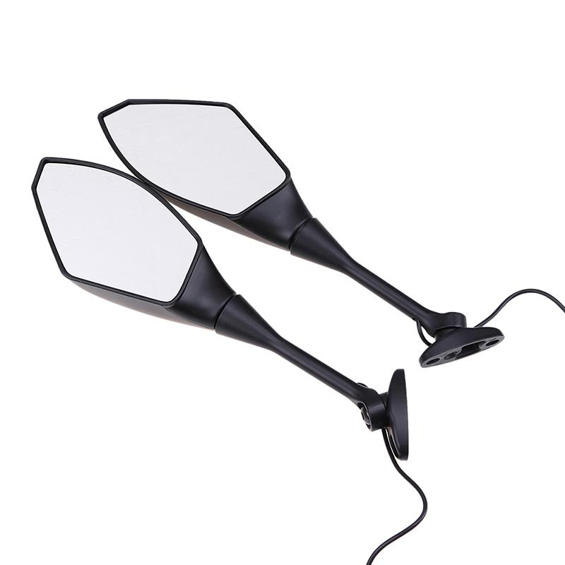 1 Pair Rear View Mirror Motorcycle Mirror Scooter Rearview Mirrors with Flasher Lights for Honda CBR600RR 2003-2008 CBR1000RR 2004-2008