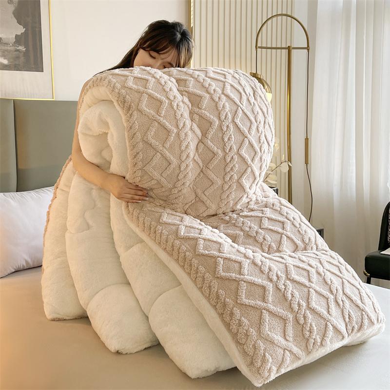 Blanket for Bed Super Thick Warm Comforter For Winter Polyester Sherpa Weighted Blanekts Warm Quilted Comforters Edredones