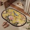 Traditional Chinese Style Elegant Bathroom Floor Mat Absorbent Diatomite Durable Stain Resistant Non Slip Entrance Mat For Bathroom