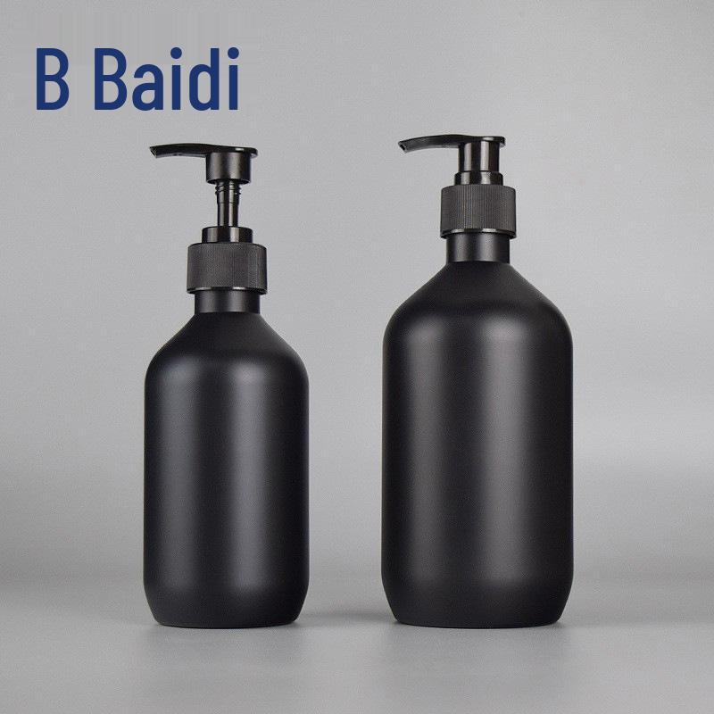 Flacone con Pompa in Plastica PET Ricaricabile 500ml Nero Opaco per Lozione/Shampoo