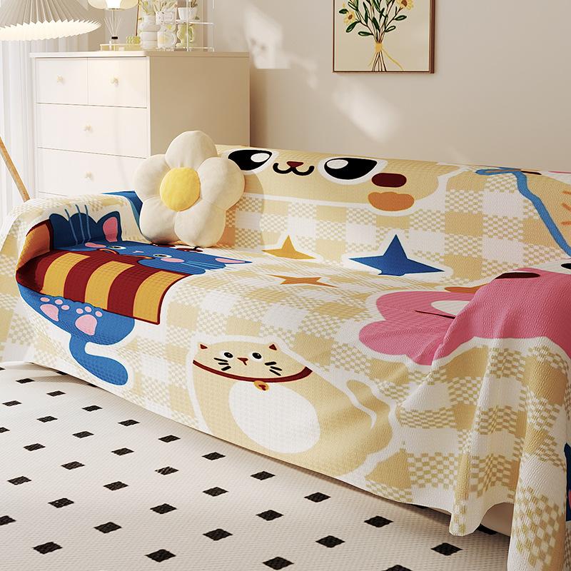 

Новое диванное полотенце 2025 года, универсальное для всех сезонов, милый чехол для дивана, полный чехол, одеяло для дивана с защитой от царапин кошек 90*90cm